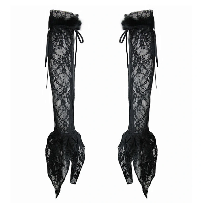 GE009 dancing party wool top sexy ladies Gothic bandage transparent rose lace gloves