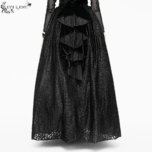 ESKT014 Eva Lady gothic party 3D embroidered multi-layer lotus leaves hip black bubble skirt with pannier