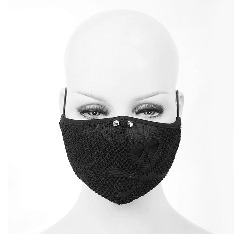 MK026 Devil fashion punk skeleton rivets spiked mesh mask for women and men