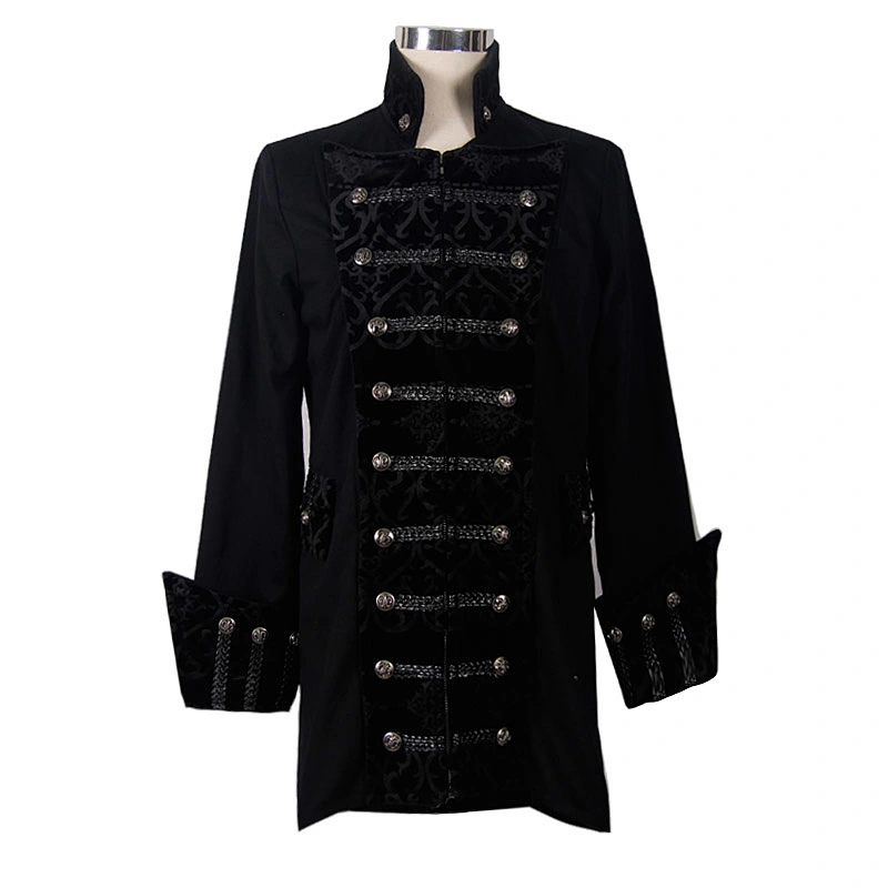 JKM110 Restless'N'Wild brand festival classic style ribbons zipper up gothic men dress coats