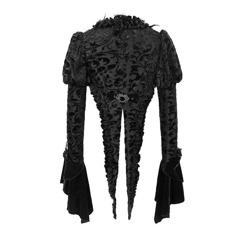 CA018 Gothic patterned flocking flared sleeves sexy women roses small shawl