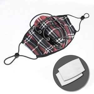 MK020 Devil fashion black and red tartan tied with rope punk women mask with eyelets