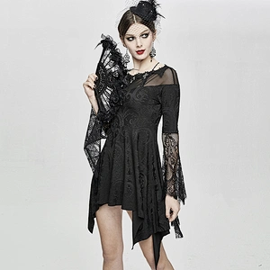 ESKT029 Eva lady club jacquard lace sleeves sexy girls off shoulder dark fringe knit dress