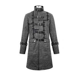 CT13701 Devil fashion brand new collection grey stand collar wasteland punk men long coat for movie