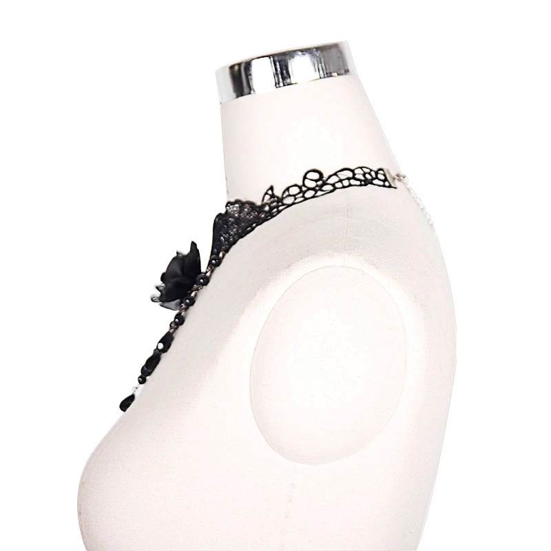 AS002 Devil fashion sexy women Gothic chunky chokers black rose flower necklaces