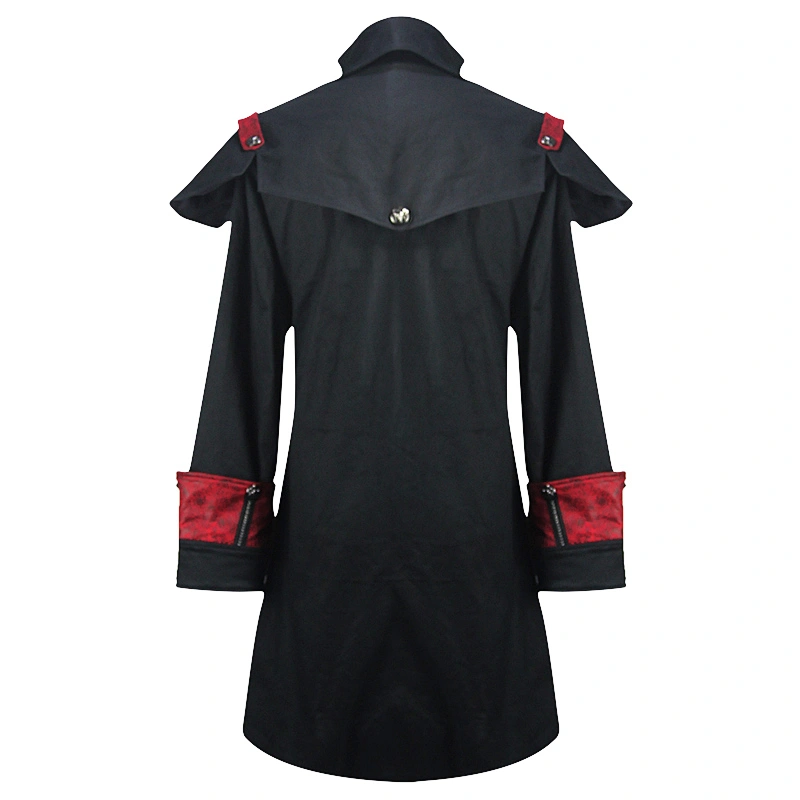 CT110 devil fashion Autumn black and red punk style men long coat