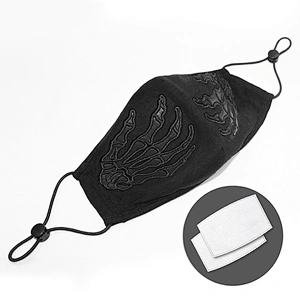 MK022 Devil fashion solid color pure cotton claw patterned leather embroidered punk men mask