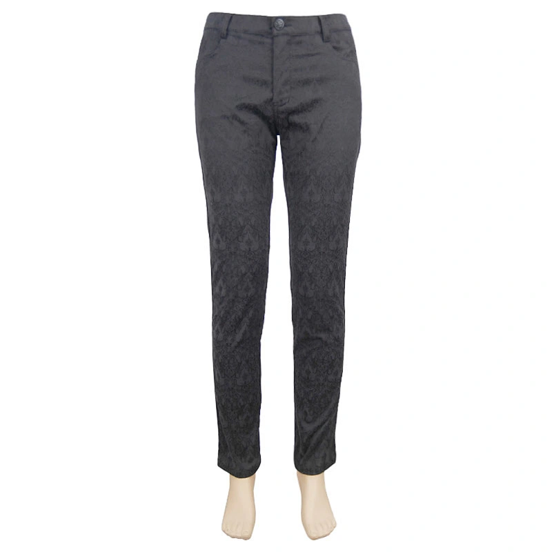 PT028 Devil fashion Gothic wedding bridegroom western fashion jacquard fitted men trousers