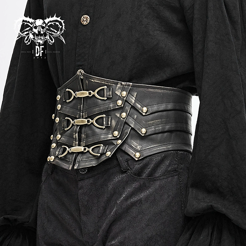 AS06102 Devil fashion clothes accesory punk rock golden men leather belts