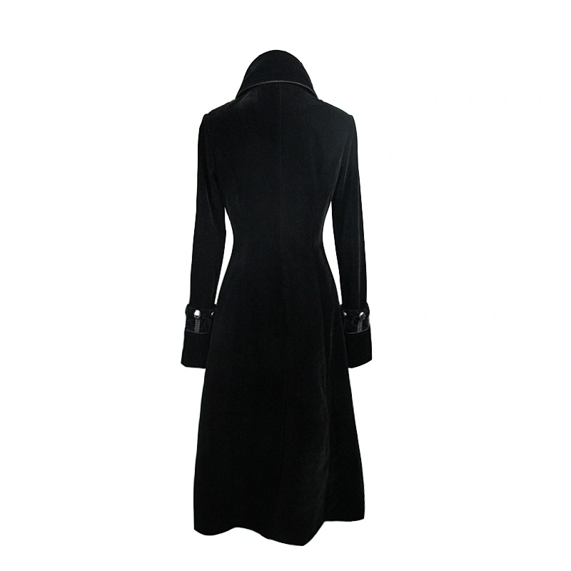 CT06101 Devil fashion Gothic embossed patterned big chinese frog high collar black velvet coats