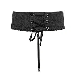 AS062 adjustable Gothic chinese frog jacquard zipper up men belts