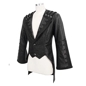 CT167 western stylish original design dark grain short in front and long in back Gothic event fitted men coats