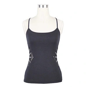 TT014 everyday summer leather strips bat wings Spider web mesh waist punk sexy women vest