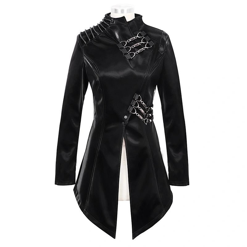 CT155 Devil fashion western gothic punk stylish cool slim women leather coats