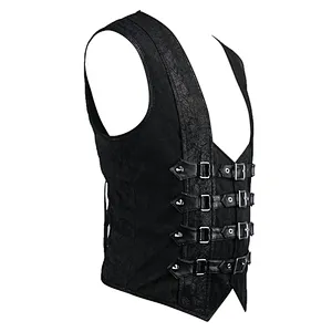WT03401 spring and autumn party wearing black peach hearts jacquard game style men waistcoat