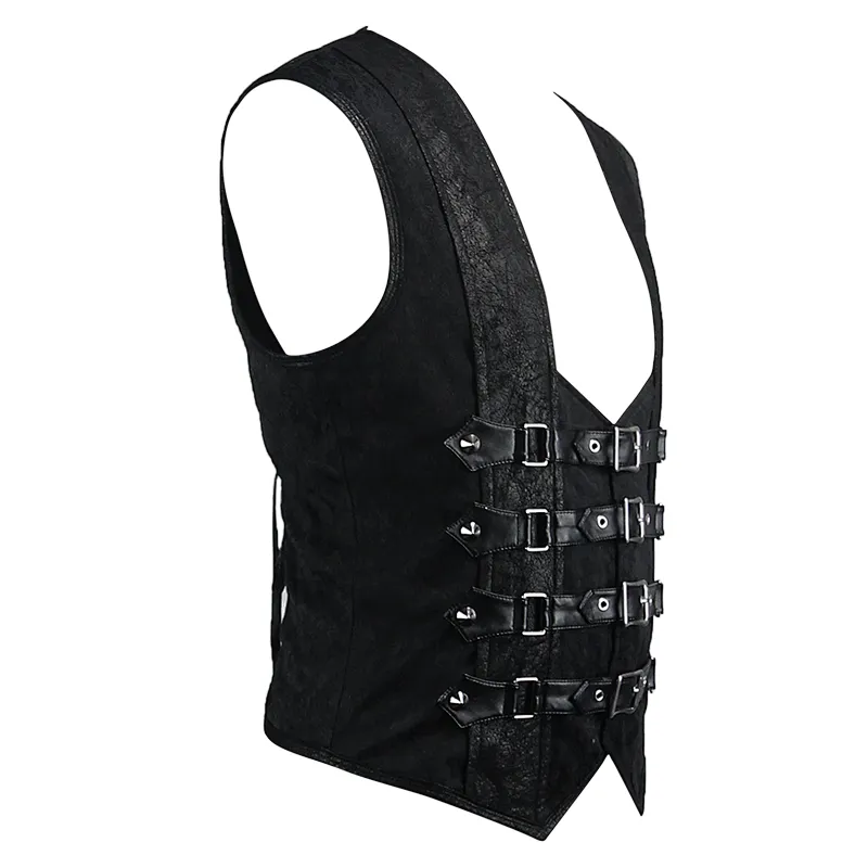 WT03401 spring and autumn party wearing black peach hearts jacquard game style men waistcoat