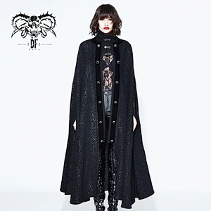 CT094 devill fashion Halloween warm black high collar gothic pattern cloak for women and men