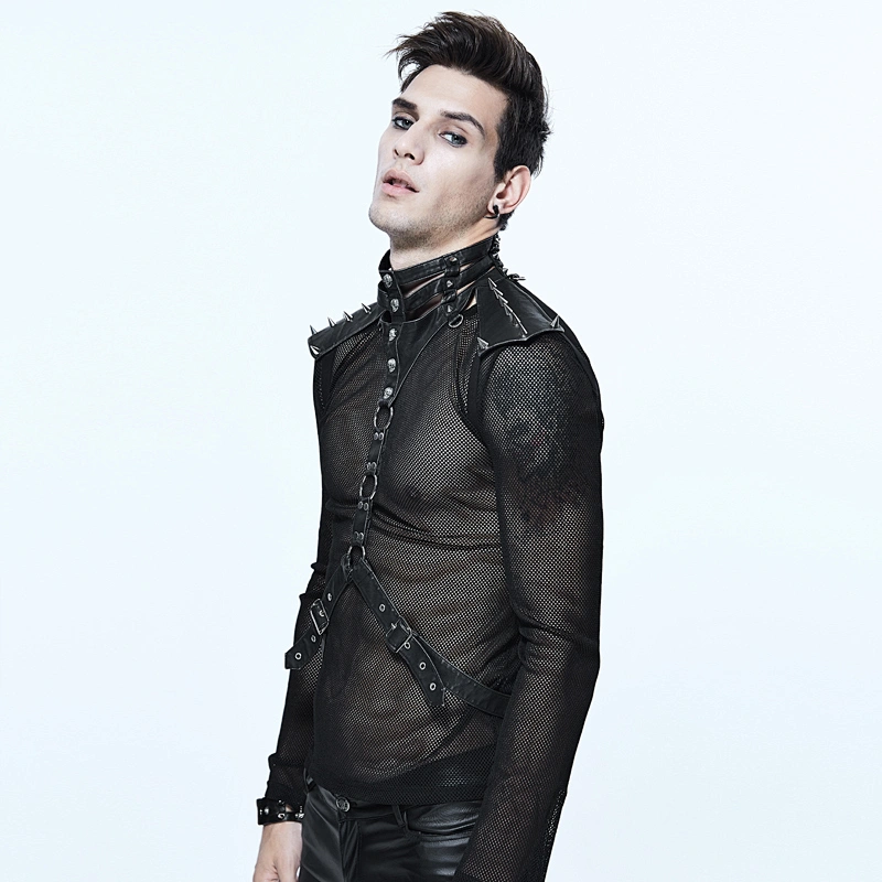 AS03101 Devil fashion punk black men leather chest harness