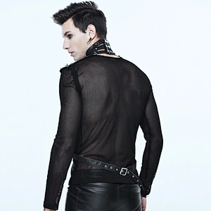 AS03101 Devil fashion punk black men leather chest harness