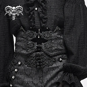 AS062 adjustable Gothic chinese frog jacquard zipper up men belts