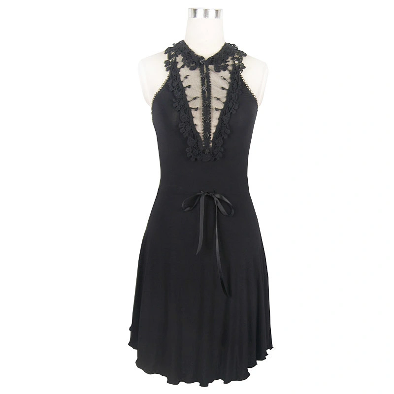 SKT023 everyday summer black rose sexy women sleeveless lace evening dresses