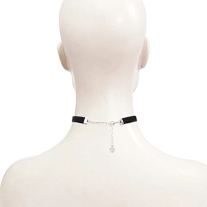 AS089 Devil fashion sexy women blood drop glass heart-shaped pendant black webbing choker