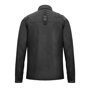 SHT045 Devil fashion daily life cyber punk darkness long sleeves metallic men shirts