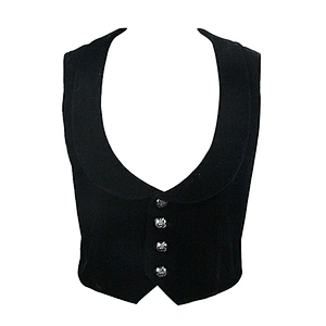 WT031 autumn gothic wedding men classic styles open chest black velveteen short waistcoat