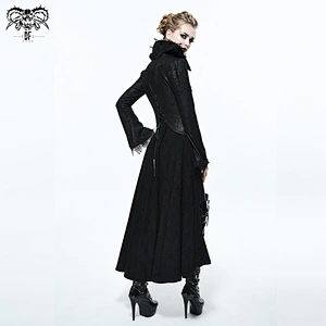 CT07301 Devil fashion Paisley dark patterned high collar black wings embroidery gothic women dress coats
