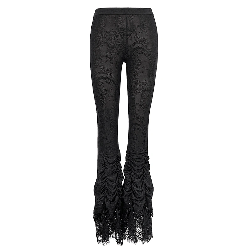 EPT006 Eva Lady sexy black rose layered lace beaded pleated Playboy Bunny booty gothic leggings