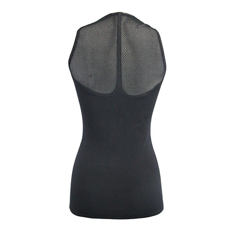 TT068 daily summer gear leather embroidered mesh spliced punk ladies sleeveless cotton vest