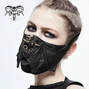 MK016 Devil fashion designer gold bird headed bat shape women and men punk spiked leather mask