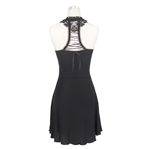 SKT023 everyday summer black rose sexy women sleeveless lace evening dresses