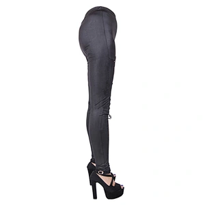 PT005 Devil fashion everyday Gothic sexy ladies striped lace bandage leather leggings