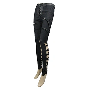 PT060 Devil fashion punk daily life style hollow out sexy women stretchy bandage leggings