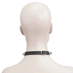 AS077 adjustable women punk nailed metal ring leather chocker