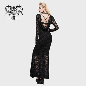 SKT03201 devil fashion sexy women cocktail party roses backless transparent long evening dress