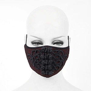 MK030 Devil fashion gothic men Burgundy textured rose chiffon mask with Chinese frog