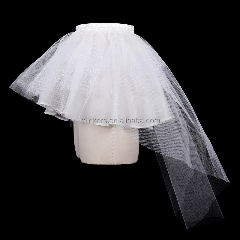 SKT00202 Devil fashion japanese style elastic waistband white mesh gown underskirt for women