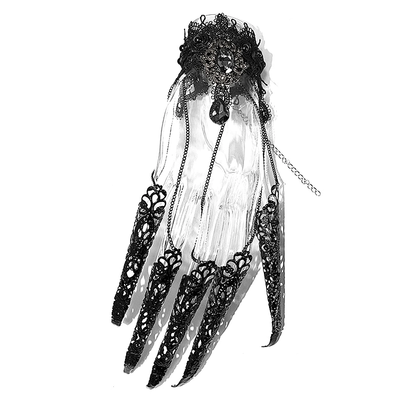 AS051 Devil fashion gothic accessory sexy women lace bracelet decoration finger-stall with chains