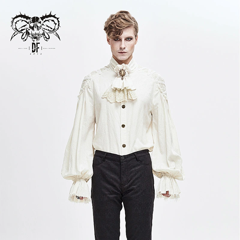 AS058 Devil fashion steampunk white men lace neck ties for shirt