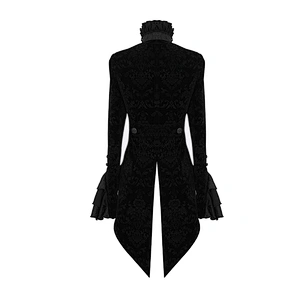 CT13301 party costume mandarin sleeve Paisley jacquard women black gothic short jackets
