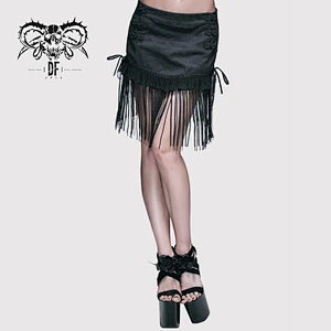 SKT022 devil fashion hot girls summer chinese frog lace and tassels ruffled gothic mini skirts
