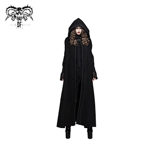 CT031 Devil fashion Halloween feather black gothic warm double-faced woollen hooded cloak for women and men