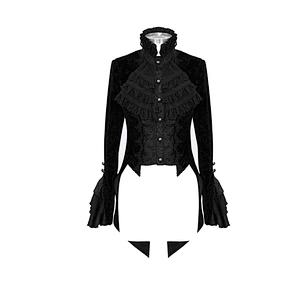 CT13301 party costume mandarin sleeve Paisley jacquard women black gothic short jackets
