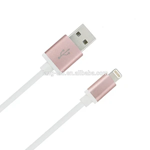 8pin to usb2.0 Stainless steel jacket aluminum shell usb data/charge cable for iphone