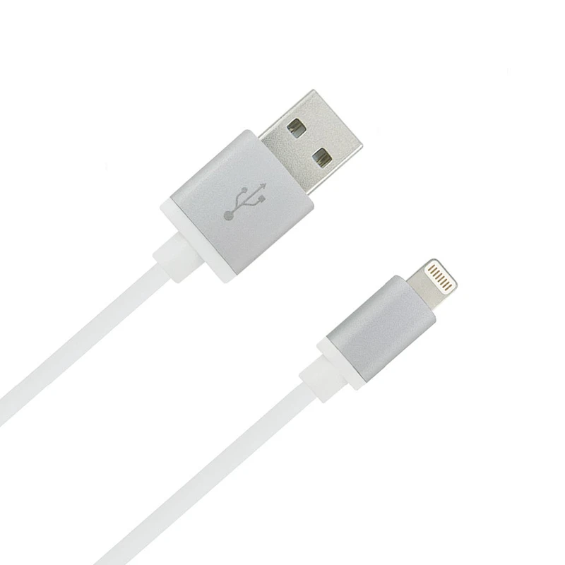 8pin to usb2.0 Stainless steel jacket aluminum shell usb data/charge cable for iphone