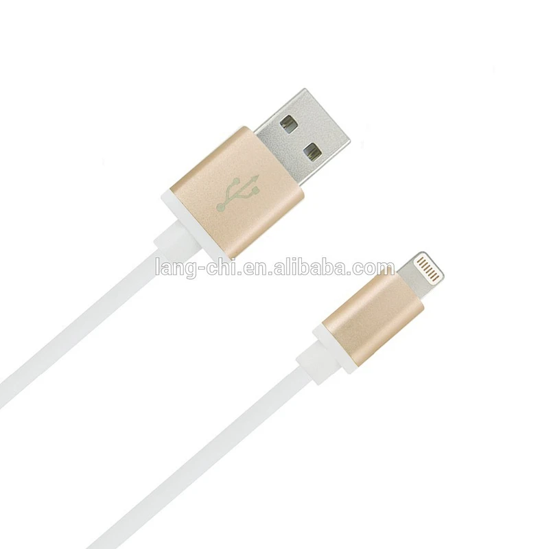 8pin to usb2.0 Stainless steel jacket aluminum shell usb data/charge cable for iphone