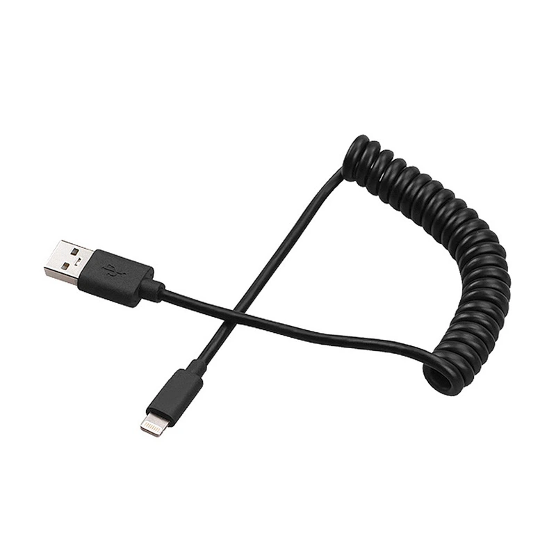 8pin Mfi Certified flexible spring coiled cord Cable for iphone X 8 7 6 iPad