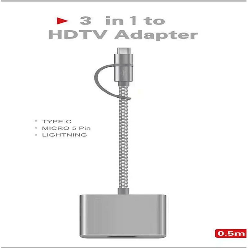 Universal MICRO CABLE HD MI hdtv adapter for IOS type-c Android Samsung S7 S6 mobile to TV BOX